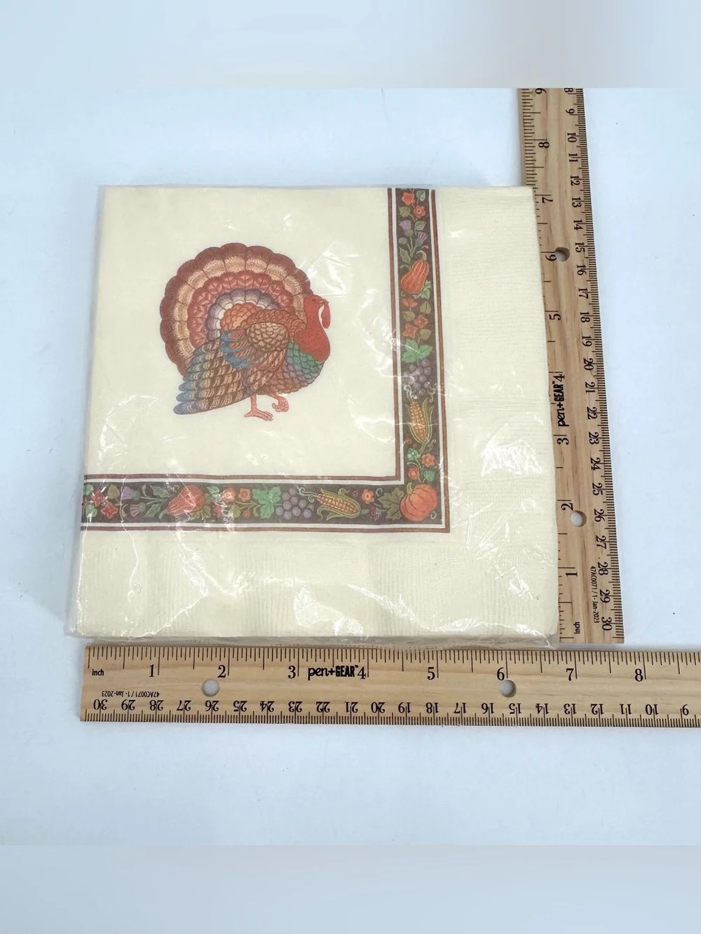 VTG Hallmark Paper Napkins New in Package Thanksgiving Turkey Print 16 Ct - READ